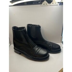 TuffRider 3040 Black Front Zip Paddock Equestrian Riding Boots Size 9.5